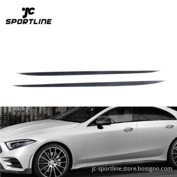 Carbon Fiber Side Skirts Extension Lip Spoiler for Mercedes Benz C257 CLS400 CLS550 CLS63 AMG 2018 2019